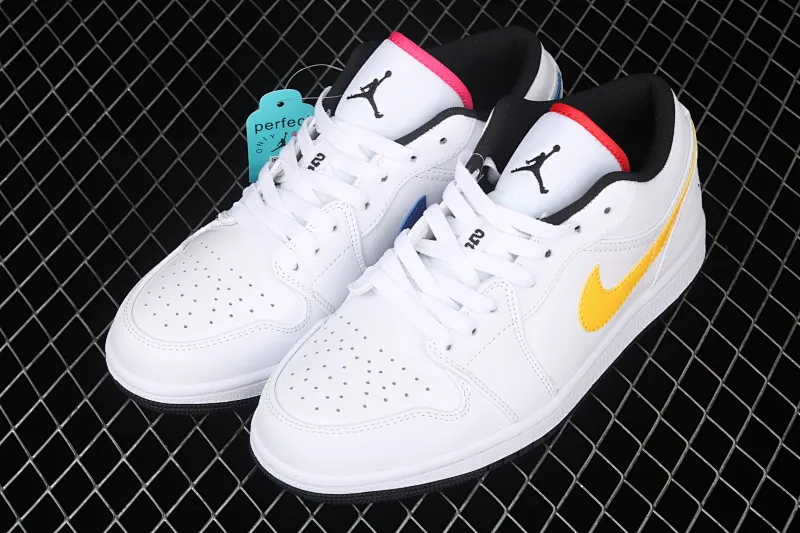 All categories Air Jordan Jordan series basketball shoes Air Jordan 1 Low New version Air Jordan 1 Low AJ1 Joe 1 white candy four-color hook low-top sneakers CW7009-100